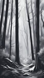 black and white foggy background wallpaper illustration 2