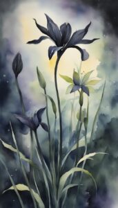 black dark lily flower background wallpaper illustration 2