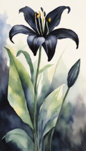 black dark lily flower background wallpaper illustration 3