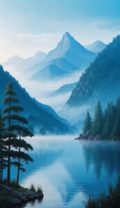 blue foggy background wallpaper illustration 1