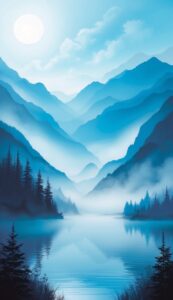 blue foggy background wallpaper illustration 2