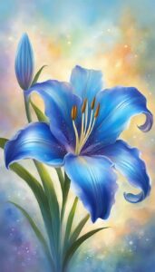 blue lily flower background wallpaper illustration 2