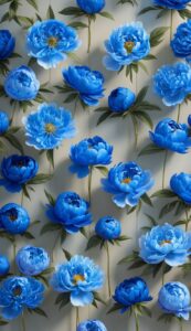 blue peonies flowers background wallpaper illustration 1