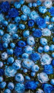 blue peonies flowers background wallpaper illustration 2