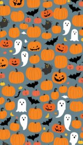 cute Halloween Pattern Background Illustrations Wallpaper 1