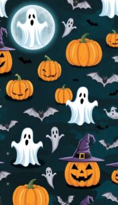 dark Halloween Pattern Background Illustrations Wallpaper 1