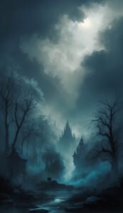 dark foggy background wallpaper illustration 3