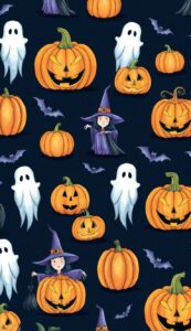 happy Halloween Pattern Background Illustrations Wallpaper 3