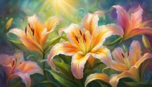 landscape lily flower background wallpaper illustration 1