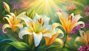 landscape lily flower background wallpaper illustration 3