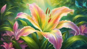 landscape lily flower background wallpaper illustration 4