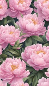 light pink peonies flowers background wallpaper illustration 3