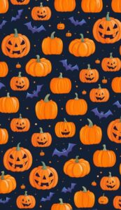 orange Halloween Pattern Background Illustrations Wallpaper 2