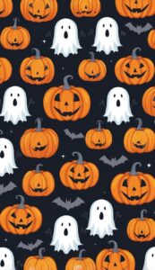 orange Halloween Pattern Background Illustrations Wallpaper 3