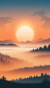 orange foggy background wallpaper illustration 2