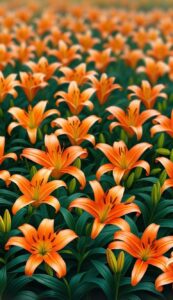 orange lily flower background wallpaper illustration 1