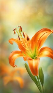 orange lily flower background wallpaper illustration 2