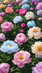 pastel peonies flowers background wallpaper illustration 1