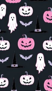 pink Halloween Pattern Background Illustrations Wallpaper 2