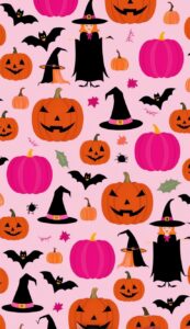 pink Halloween Pattern Background Illustrations Wallpaper 3