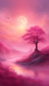 pink foggy background wallpaper illustration 3