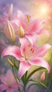 pink lily flower background wallpaper illustration 4