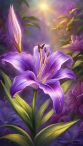 purple lily flower background wallpaper illustration 2