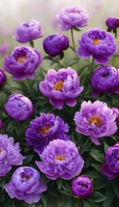 purple peonies flowers background wallpaper illustration 1