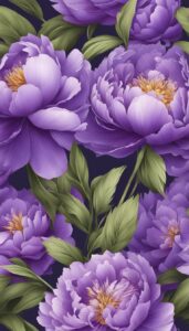 purple peonies flowers background wallpaper illustration 3