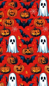 red Halloween Pattern Background Illustrations Wallpaper 2