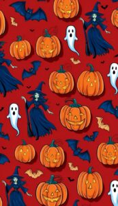 red Halloween Pattern Background Illustrations Wallpaper 3