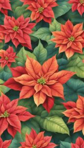 red Poinsettia Flower background 5