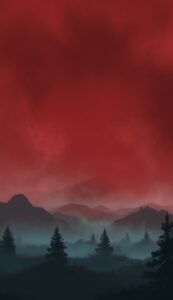 red foggy background wallpaper illustration 1