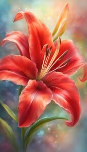 red lily flower background wallpaper illustration 1