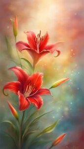 red lily flower background wallpaper illustration 2