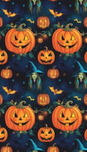 spooky scary Halloween Pattern Background Illustrations Wallpaper 2