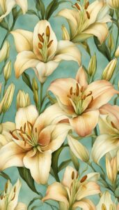 vintage lily flower background wallpaper illustration 1