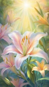 vintage lily flower background wallpaper illustration 3