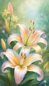 vintage lily flower background wallpaper illustration 4