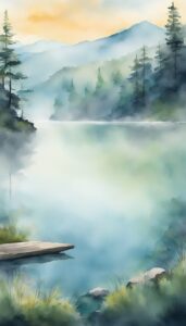 watercolor foggy background wallpaper illustration 1