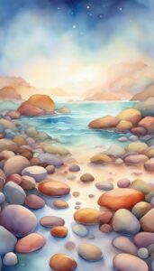 watercolor pebbles background wallpaper 4