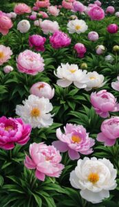 watercolor peonies flowers background wallpaper illustration 1