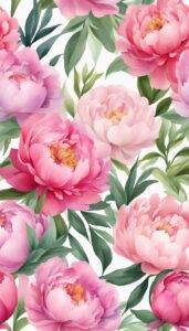 watercolor peonies flowers background wallpaper illustration 4