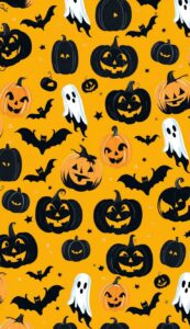 yellow Halloween Pattern Background Illustrations Wallpaper 2