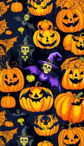 yellow Halloween Pattern Background Illustrations Wallpaper 3