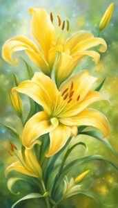 yellow lily flower background wallpaper illustration 1