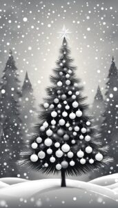 Black and White Christmas Tree idea background 1