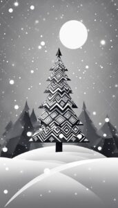 Black and White Christmas Tree idea background 2