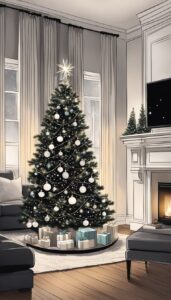 Black and White Christmas Tree idea background 4