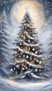 Black and White Christmas Tree idea background 6